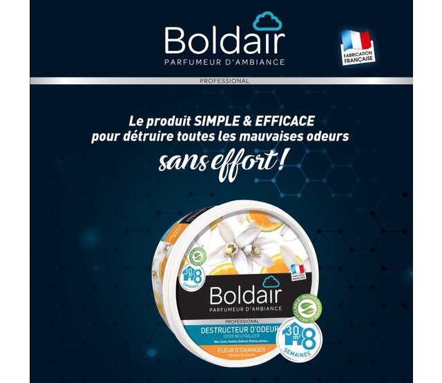 Destructeur d'odeurs en gel fleur d'oranger 300 g BOLDAIR Destructeur d'odeurs en gel fleur d'oranger 300 g BOLDAIR