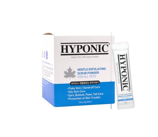 Natural gentle exfoliating shampoo powder for dogs and cats 50 x 2 g HYPONIC