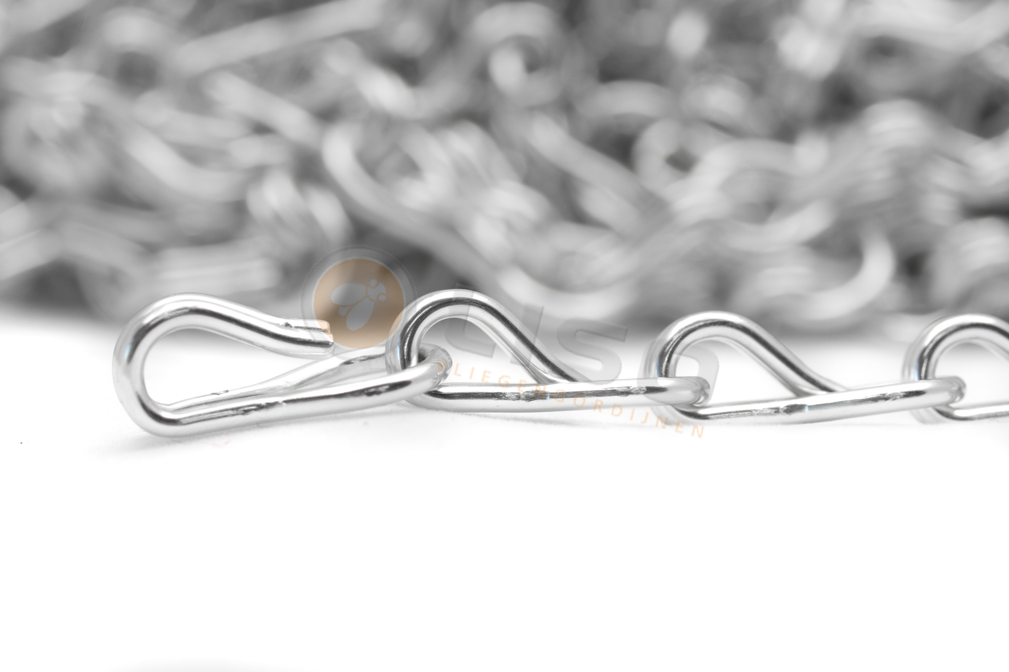 Kettinggordijn Aluminium Liso ® Zilver Extra Dicht ✔ Op maat gemaakt - Prijs per m²