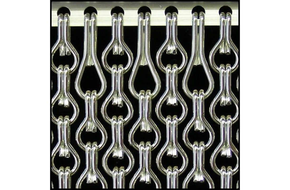 Kettinggordijn Aluminium Liso ® Zilver Extra Dicht ✔ Op maat gemaakt - Prijs per m²