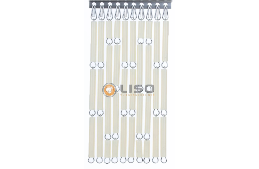 Vliegengordijn Liso Crème ✔ Doe-het-zelf pakket - Prijs per m²