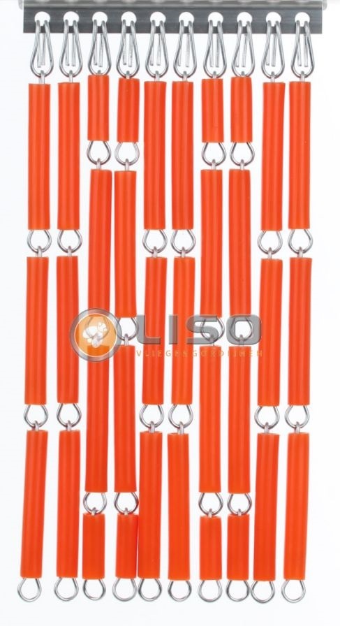 Vliegengordijn Liso ® RAL 2008 Licht roodoranje Hulzengordijn als Doe-het-zelf pakket | Prijs p/m²