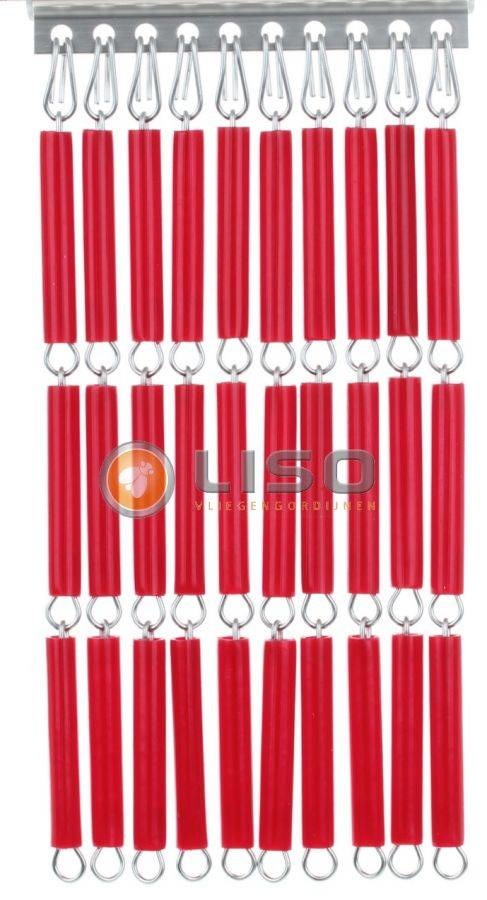 Vliegengordijn Liso ® RAL 3028 Zuiverrood Hulzengordijn als Doe-het-zelf pakket | Prijs p/m²