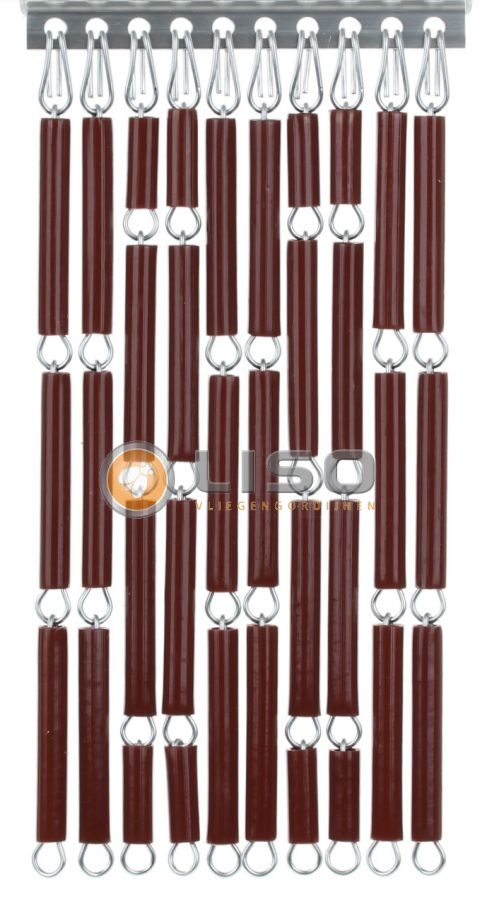 Vliegengordijn Liso ® RAL 8002 Signaalbruin Hulzengordijn als Doe-het-zelf pakket | Prijs p/m²