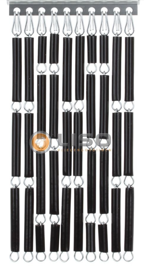 Vliegengordijn Liso ® RAL 9005 Gitzwart Hulzengordijn als Doe-het-zelf pakket | Prijs p/m²