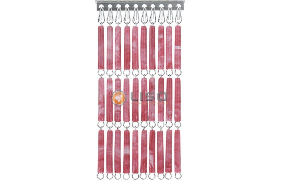 Fliegenvorhang Liso Rot / Rosa Marmoriert ✔ Bausatz - Preis pro m²