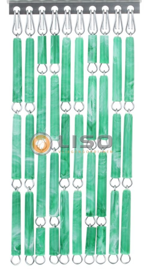 Vliegengordijn Liso Groen Gevlamd ✔ Doe-het-zelf pakket - Prijs per m²