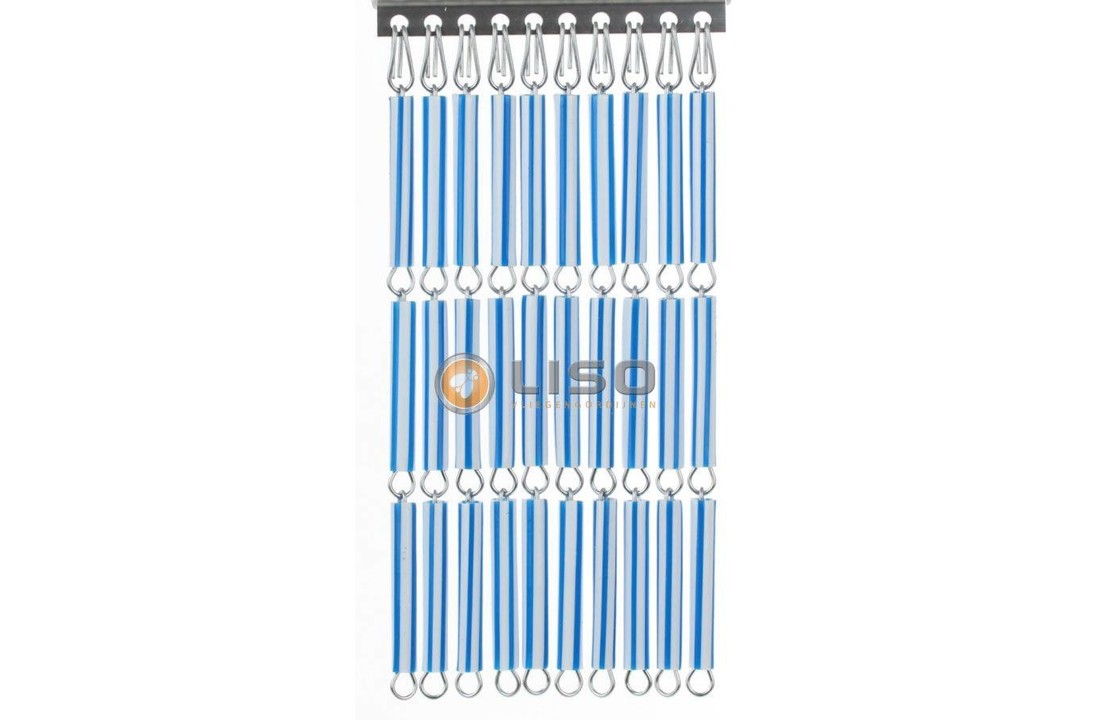 Vliegengordijn Liso Blauw / Wit Gestreept ✔ Doe-het-zelf pakket - Prijs per m²