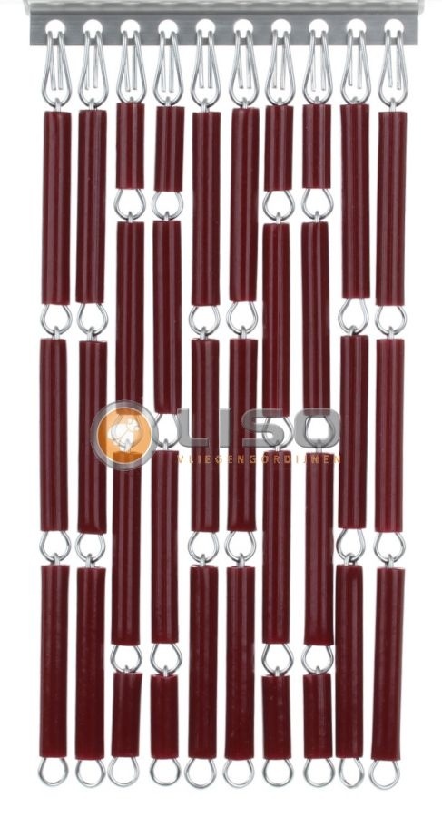 Vliegengordijn Liso Bordeauxrood ✔ Doe-het-zelf pakket - Prijs per m²