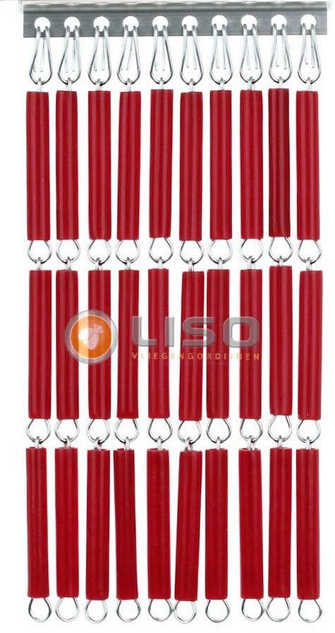 Vliegengordijn Liso Bloedrood ✔ Doe-het-zelf pakket - Prijs per m²