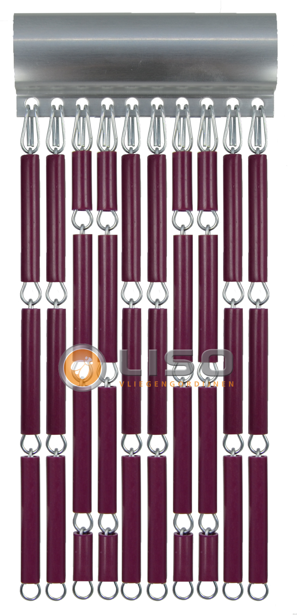 Vliegengordijn Liso Aubergine ✔ Doe-het-zelf pakket - Prijs per m²