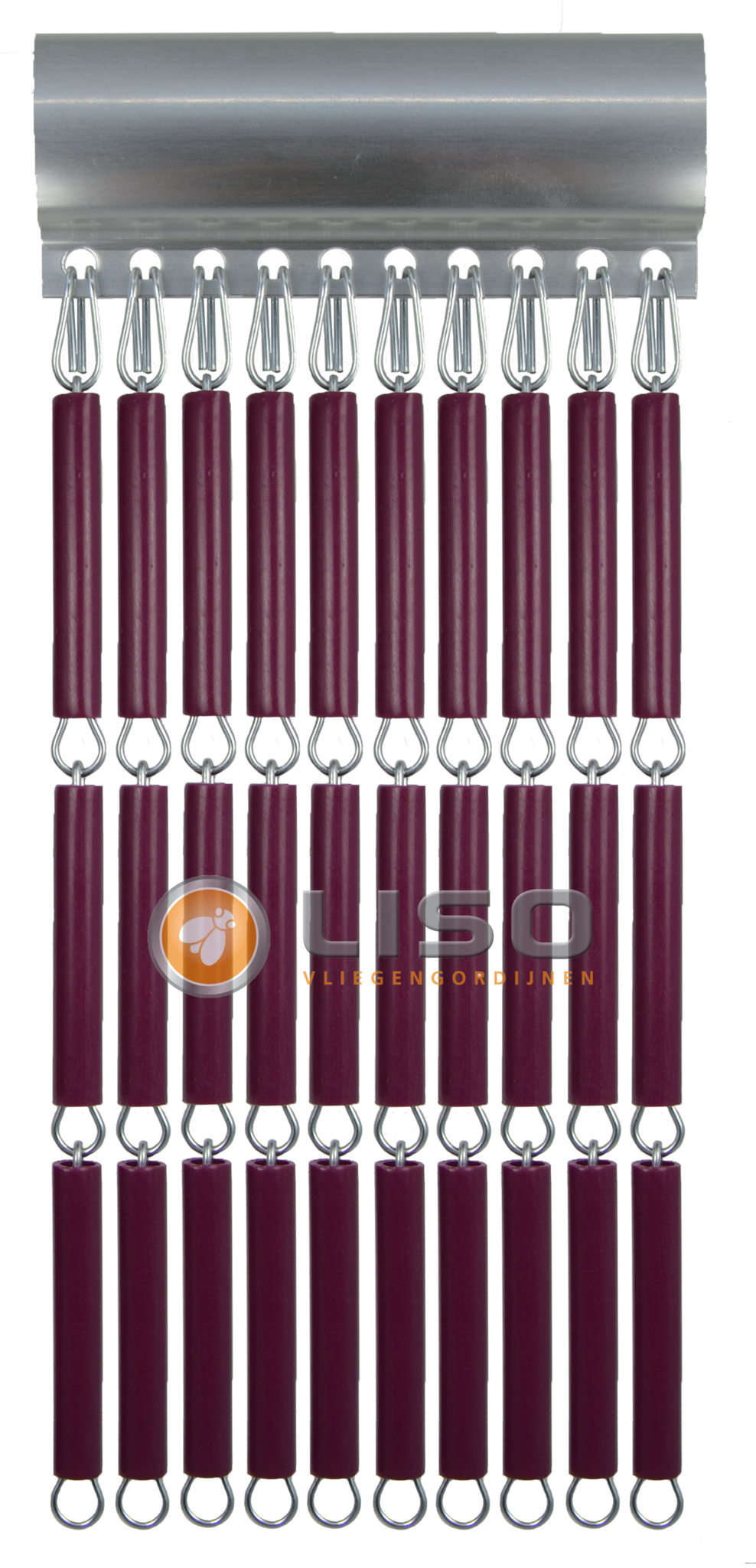 Vliegengordijn Liso Aubergine ✔ Doe-het-zelf pakket - Prijs per m²
