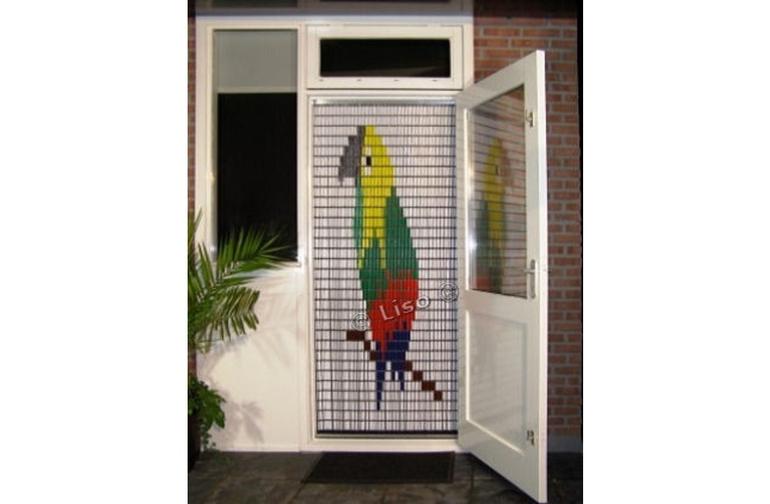 Vliegengordijn Liso met Papegaai ✔ Doe-het-zelf pakket - Prijs per m²