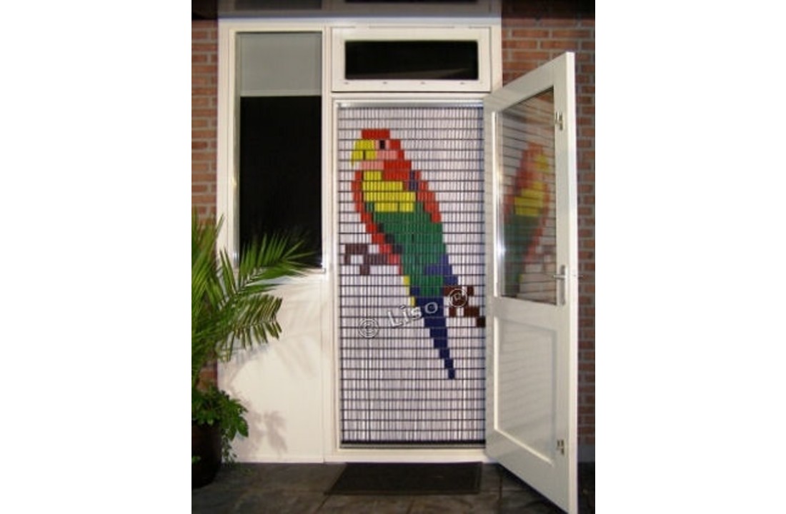Vliegengordijn Liso met Parkiet ✔ Doe-het-zelf pakket - Prijs per m²