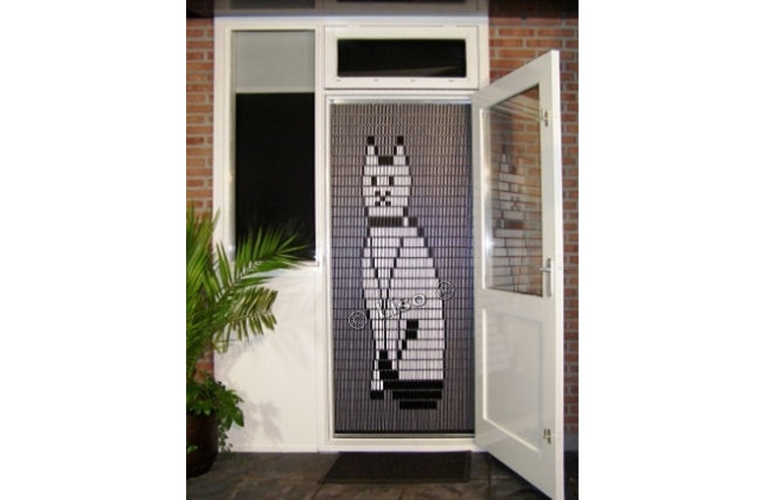 Vliegengordijn Liso met Poes ✔ Doe-het-zelf pakket - Prijs per m²