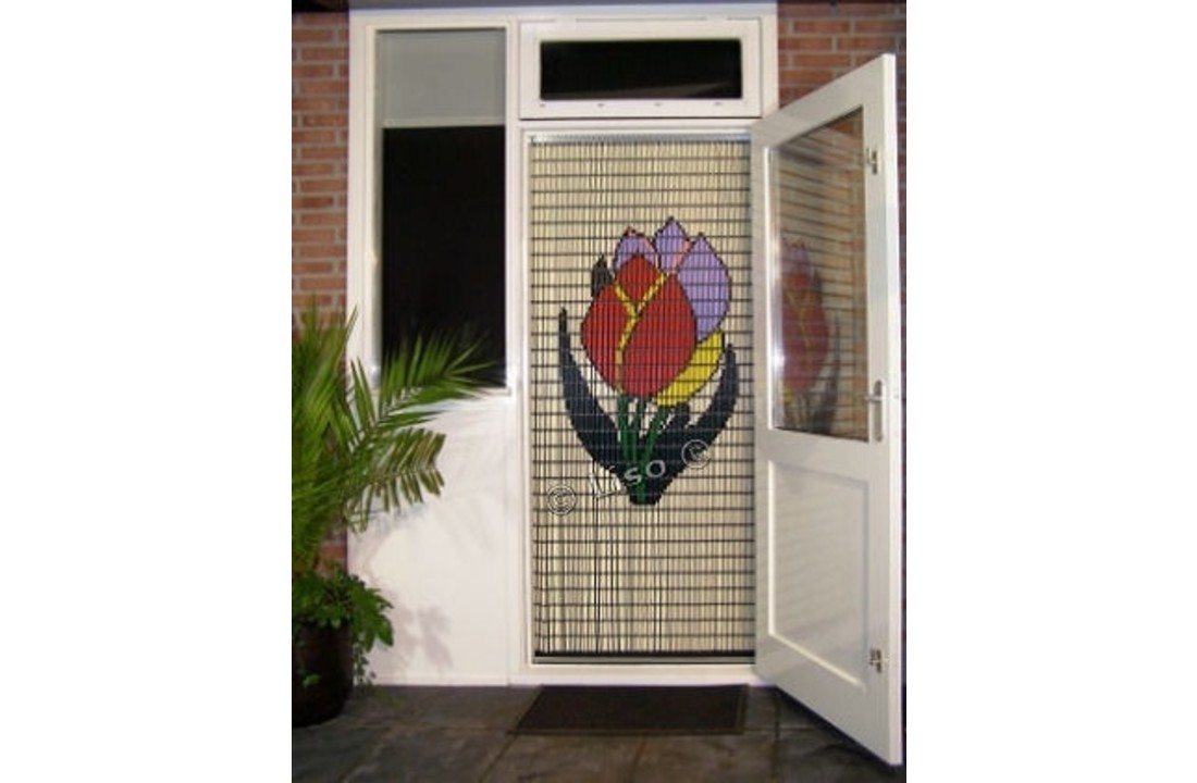 Vliegengordijn Liso met Tulpen ✔ Doe-het-zelf pakket - Prijs per m²