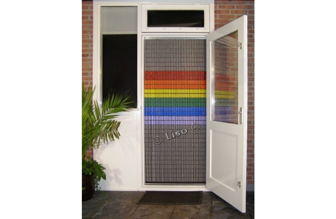 Vliegengordijn Liso met Regenboog vlag ✔ Doe-het-zelf pakket - Prijs per m²