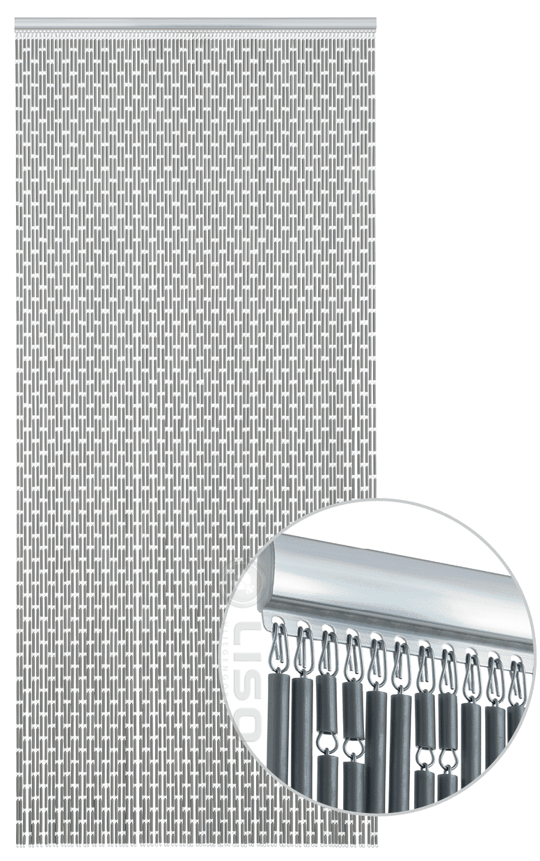 Vliegengordijn op Maat Liso ® Zilver ✔ Kant en Klaar 100 x 232 cm