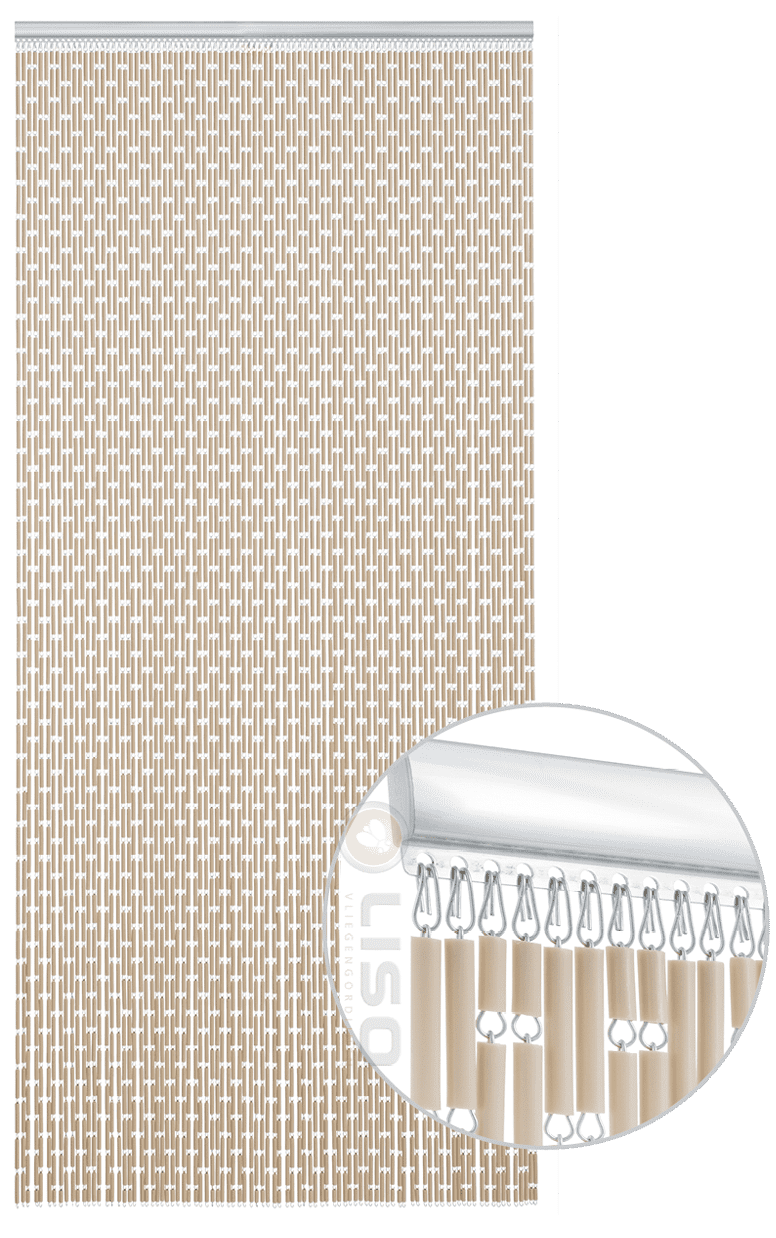 Vliegengordijn op Maat Liso ® Taupe  ✔ Kant en Klaar 100 x 232 cm