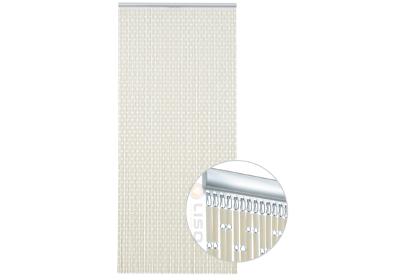Vliegengordijn op Maat Liso ® Crème ✔ Kant en Klaar 100 x 232 cm