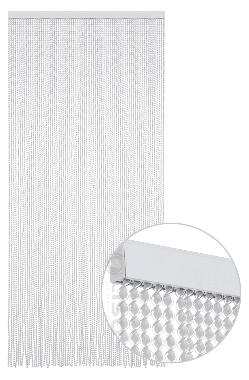 Vliegengordijn Ibiza ® Kunststof Wit / Transparant - Kant en Klaar 95x210 cm