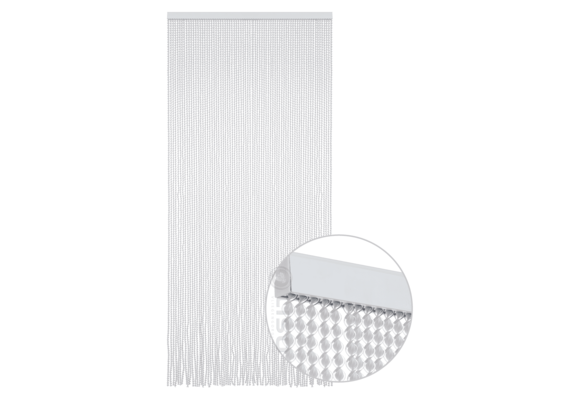 Vliegengordijn Ibiza ® Kunststof Wit / Transparant - Kant en Klaar 100x215 cm