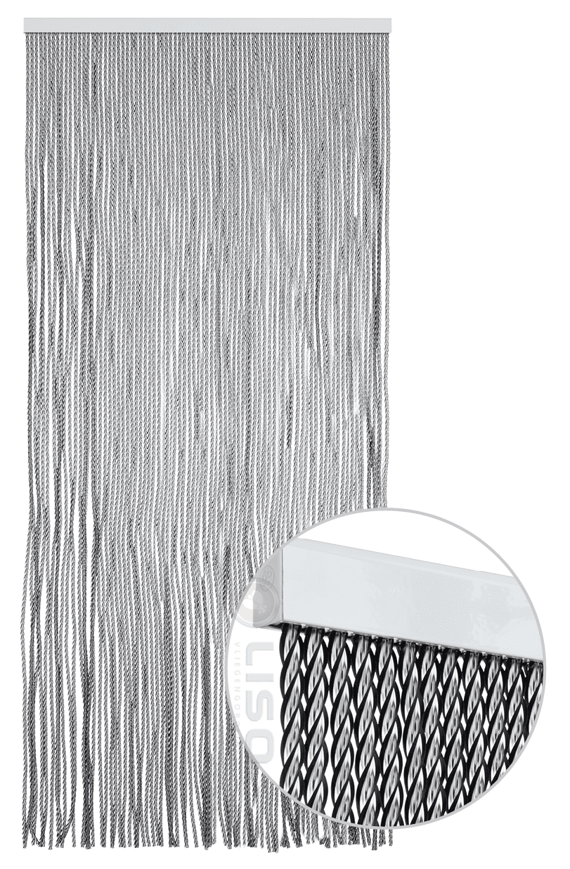 Vliegengordijn Aragon ® Kunststof Transparant / Zwart - Kant en Klaar 95x210 cm