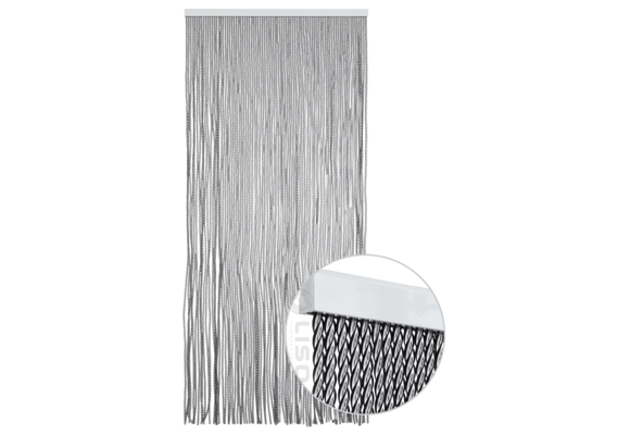 Vliegengordijn Aragon ® Kunststof Transparant / Zwart - Kant en Klaar 100x260 cm