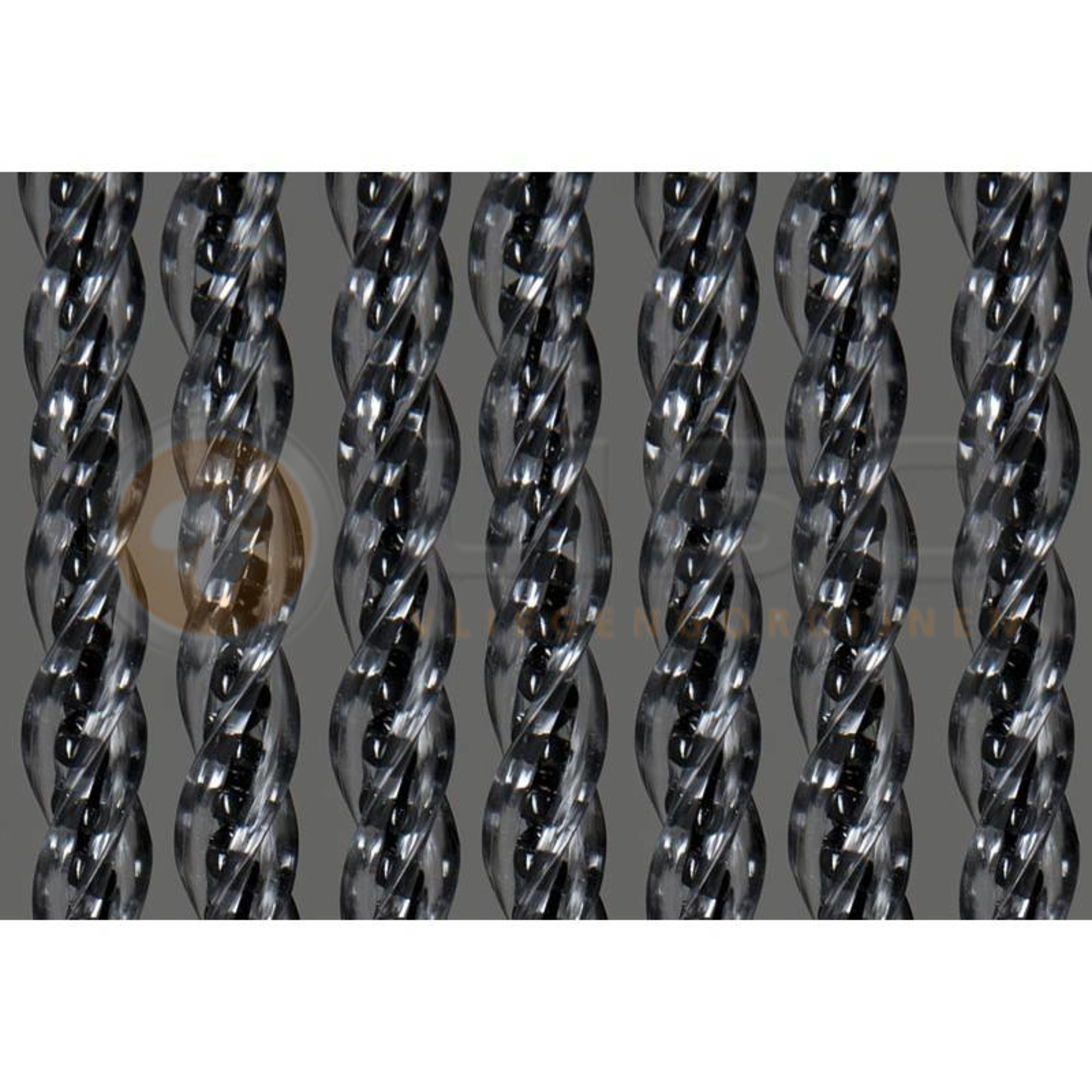 Vliegengordijn Helena / Manacor ® Kunststof Transparant / Zwart - Kant en Klaar 100x215 cm