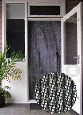 Vliegengordijn Helena / Manacor ® Kunststof Transparant / Zwart - Kant en Klaar 100x230  cm