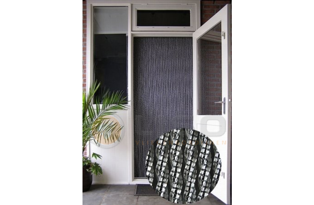 Vliegengordijn Helena / Manacor ® Kunststof Transparant / Zwart - Kant en Klaar 100x260 cm