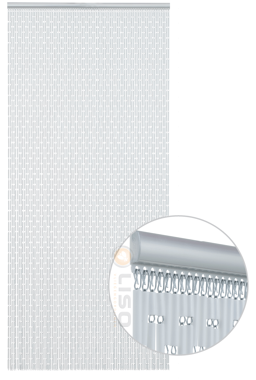 Vliegengordijn Liso Wit ✔ Op maat gemaakt - Prijs per m²