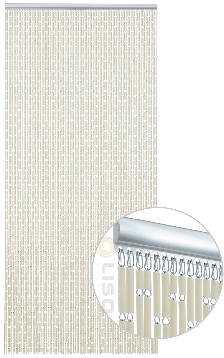 Vliegengordijn Liso Crème ✔ Op maat gemaakt - Prijs per m²