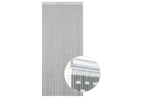 Vliegengordijn Liso Zilver Metallic ✔ Op maat gemaakt