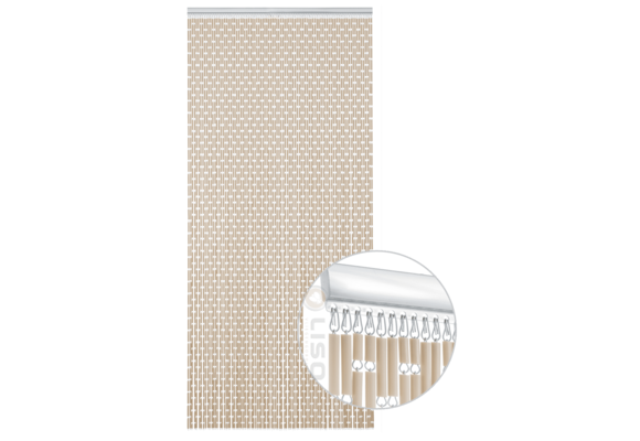 Vliegengordijn Liso Zand / Taupe ✔ Op maat gemaakt