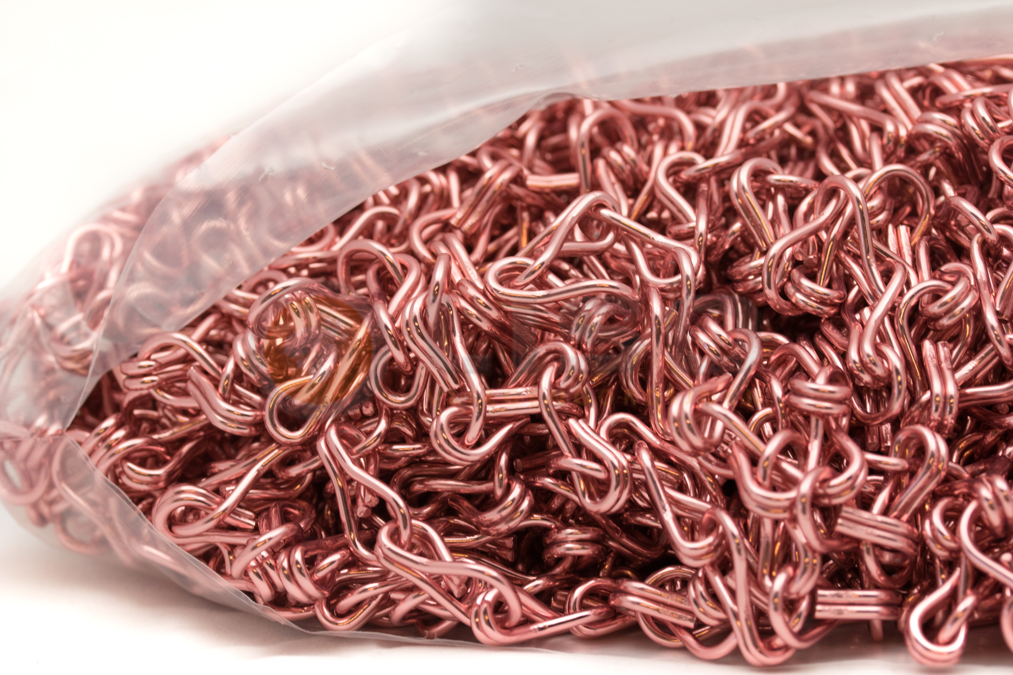 Zak á 50 meter Liso ® Kettinggordijn kleur Roze/Koper