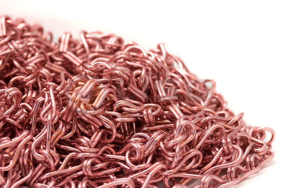 Zak á 50 meter Liso ® Kettinggordijn kleur Roze/Koper