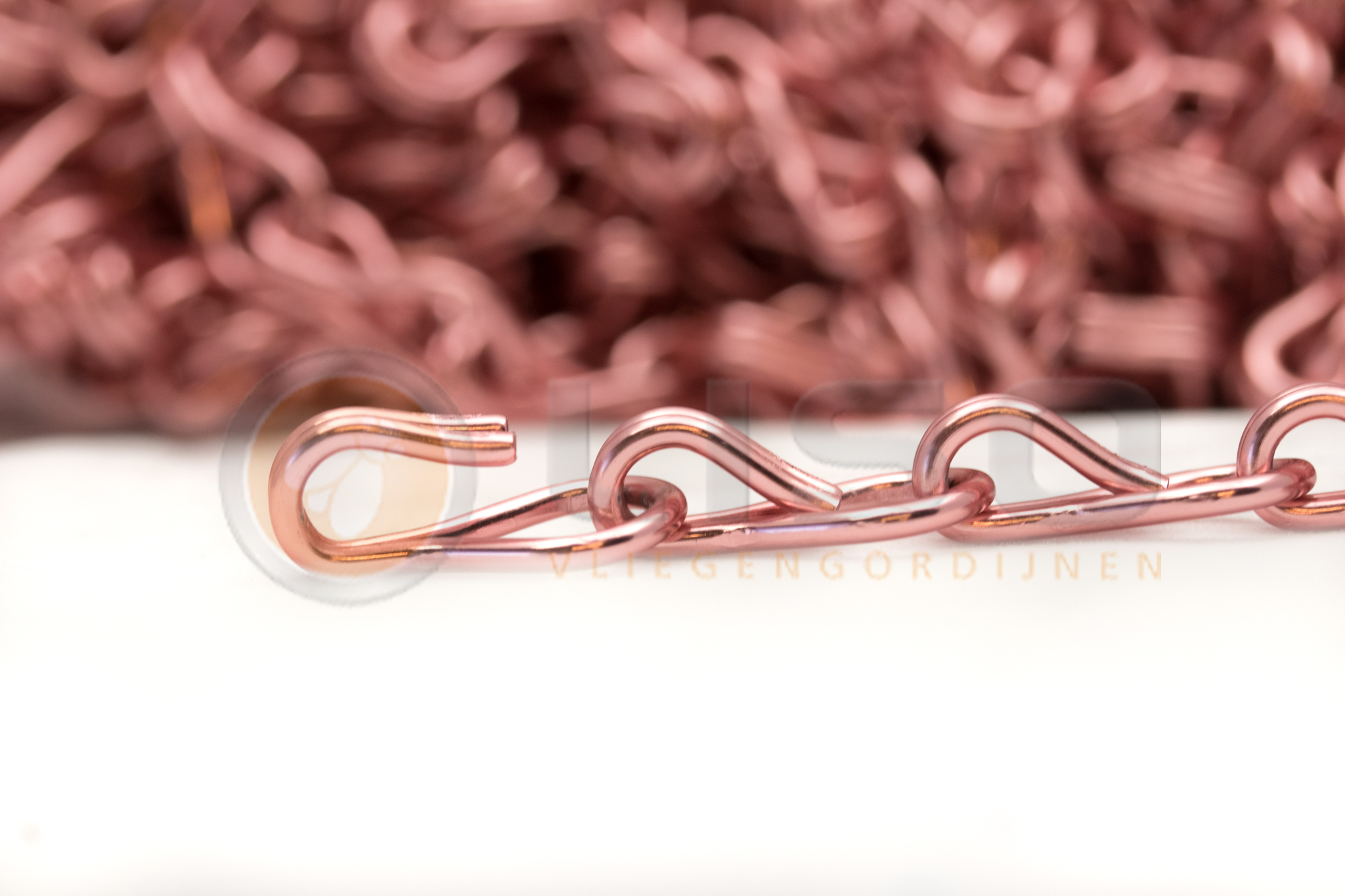 Liso ® Kettinggordijn kleur Roze/Koper - per meter