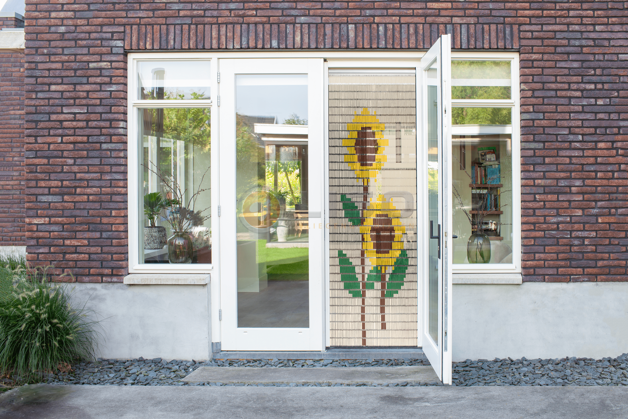 Vliegengordijn Liso met Zonnebloemen ✔ Doe-het-zelf pakket - Prijs per m²