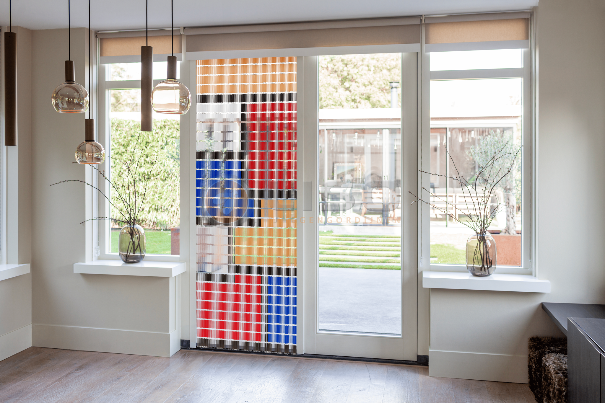 Vliegengordijn Liso met Gekleurde vlakken ✔ Doe-het-zelf pakket - Prijs per m²