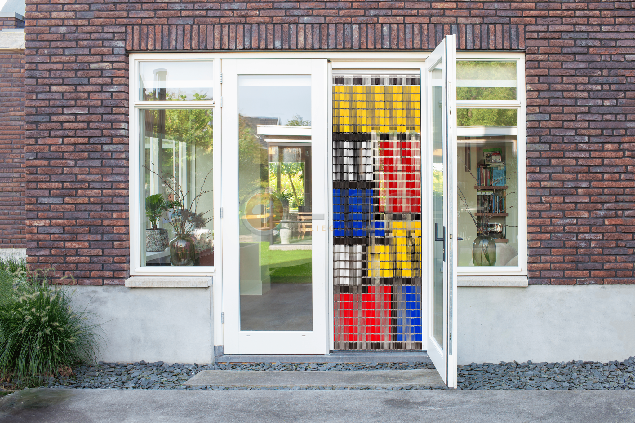 Vliegengordijn Liso met Gekleurde vlakken ✔ Doe-het-zelf pakket - Prijs per m²