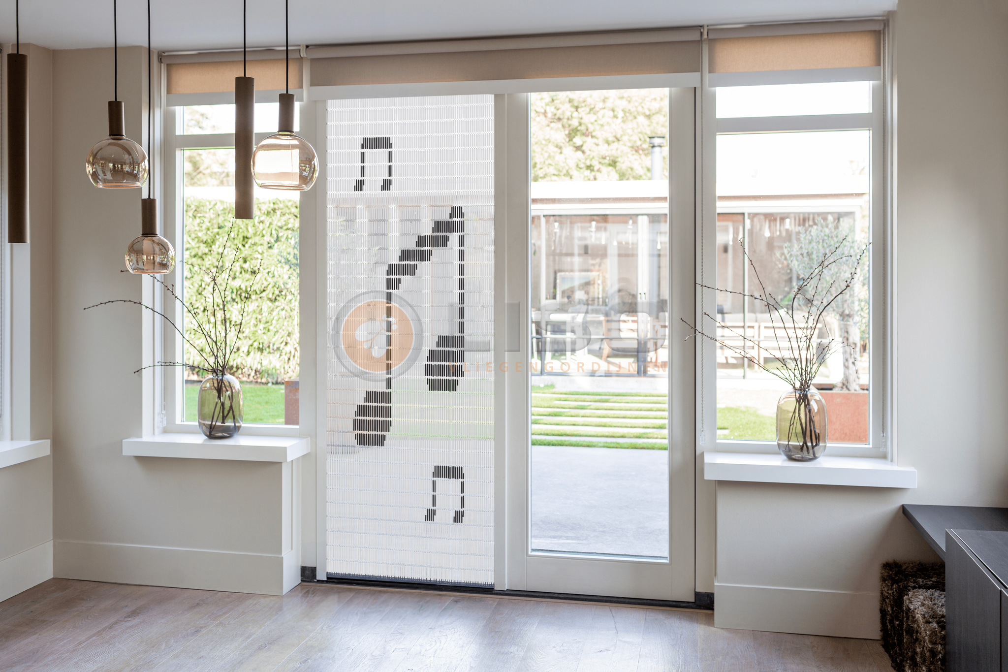 Vliegengordijn Liso met Notenbalk  ✔ Doe-het-zelf pakket - Prijs per m²