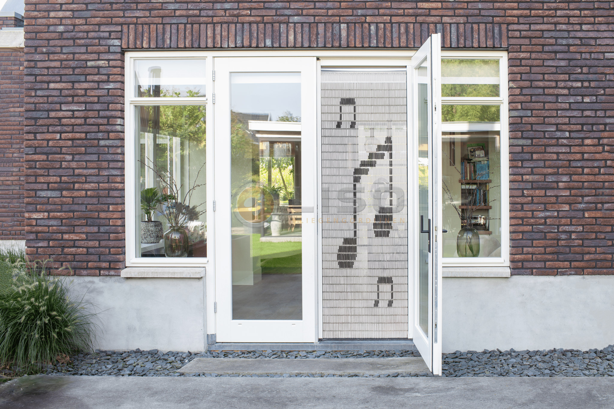 Vliegengordijn Liso met Notenbalk  ✔ Doe-het-zelf pakket - Prijs per m²