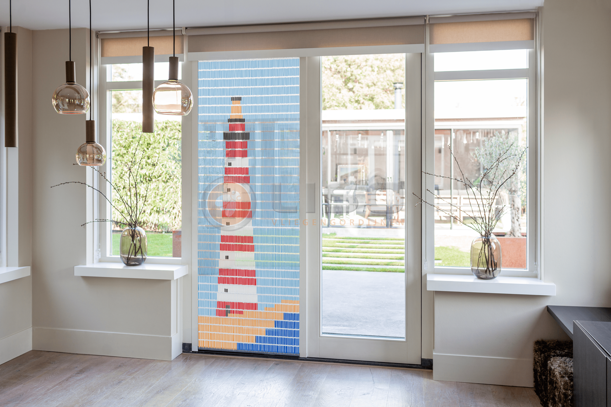 Vliegengordijn Liso met Vuurtoren ✔ Doe-het-zelf pakket - Prijs per m²