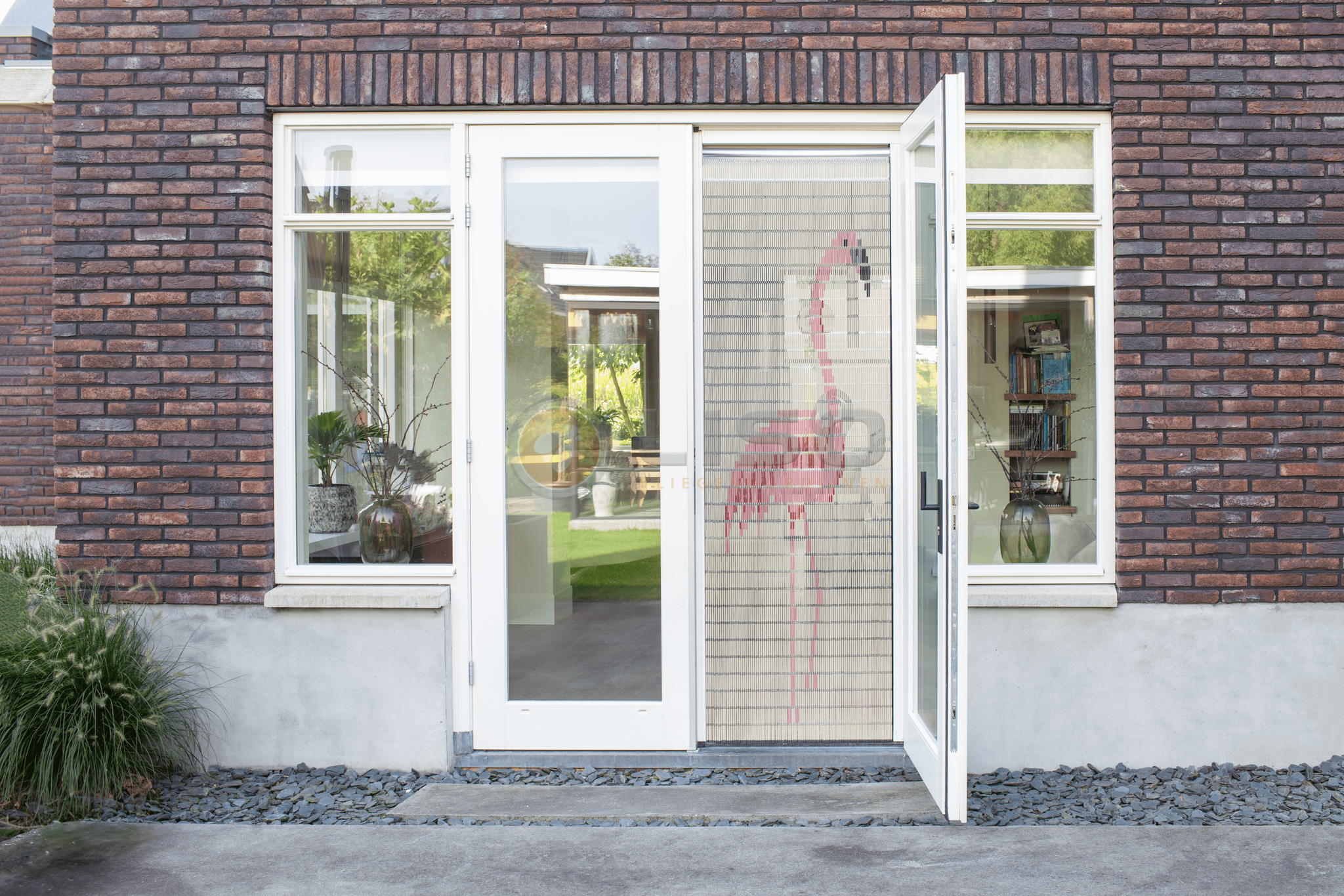 Vliegengordijn Liso met Flamingo ✔ Doe-het-zelf pakket - Prijs per m²