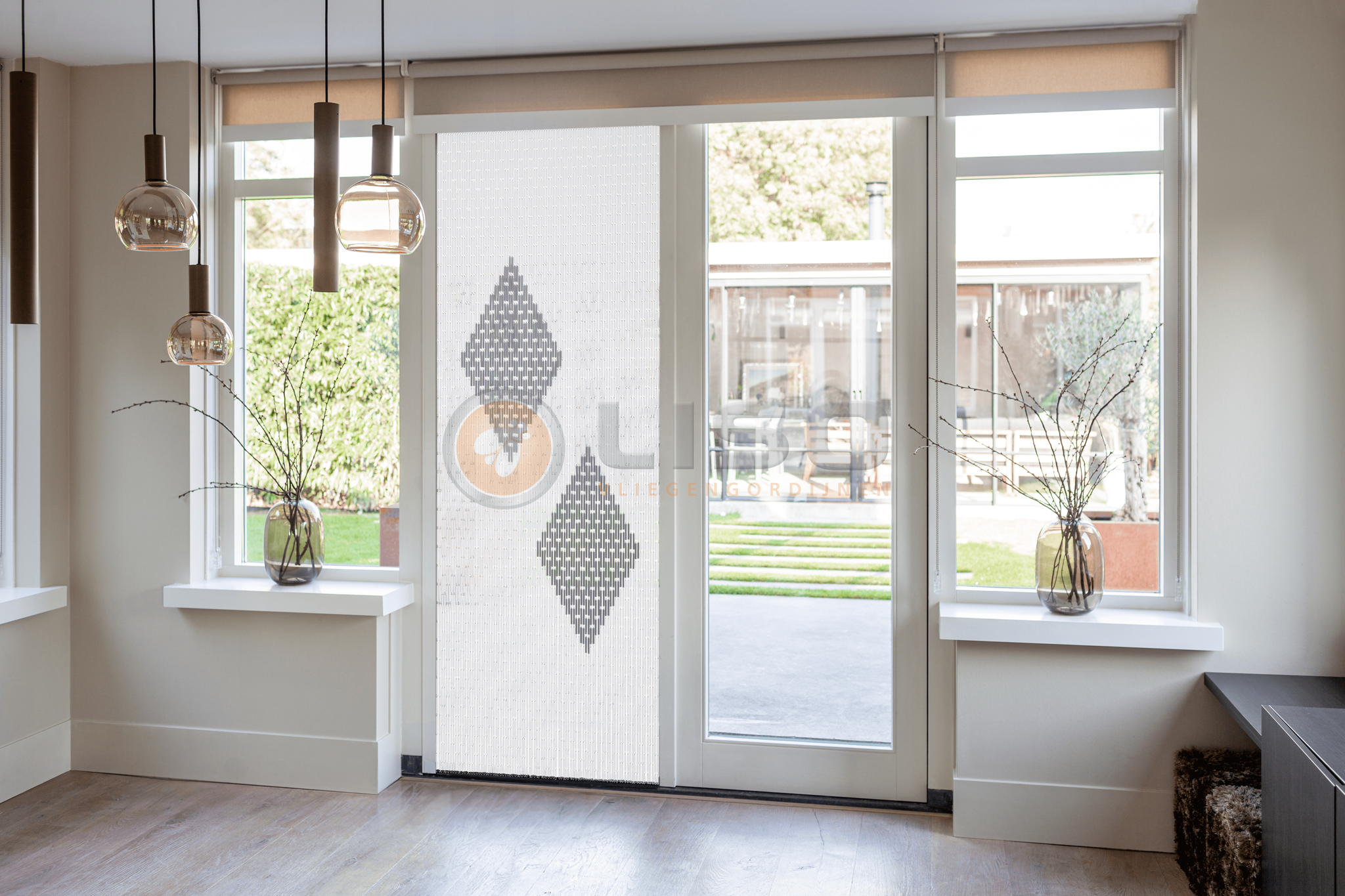 Vliegengordijn Liso met Twee Ruiten ✔ Doe-het-zelf pakket - Prijs per m²