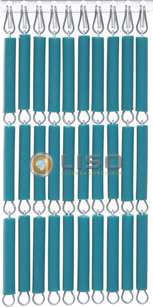 Vliegengordijn Liso ® RAL 5021 Waterblauw Hulzengordijn als Doe-het-zelf pakket | Prijs p/m²