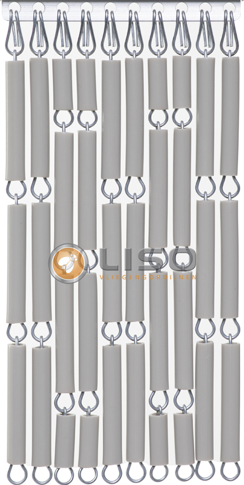 Vliegengordijn Liso ® RAL 7032 Kiezelgrijs Hulzengordijn als Doe-het-zelf pakket | Prijs p/m²