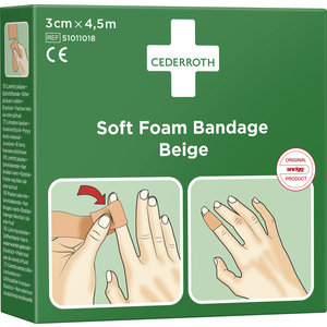 Cederroth Soft Foam pleisterverband beige 3CM X 4,5 M (voorheen Snogg)