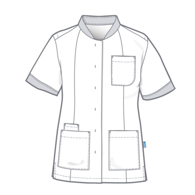 De Berkel Damesjas Fleur wit/ blauw UITLOOP, geen retour mogelijk